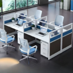 4 Way Modular Workstation – Space-Efficient & Collaborative Office Desk