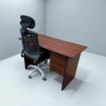 1.2m Office Desk with Ergonomic Headrest Office Chair for Comfortable and Productive Workspaces