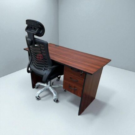 1.2m Office Desk with Ergonomic Headrest Office Chair for Comfortable and Productive Workspaces