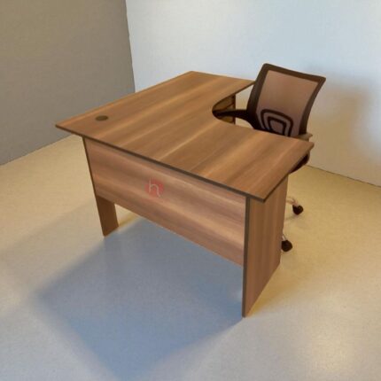 L-Shaped Office Desk with Mesh Office Chair for Spacious and Comfortable Workspaces