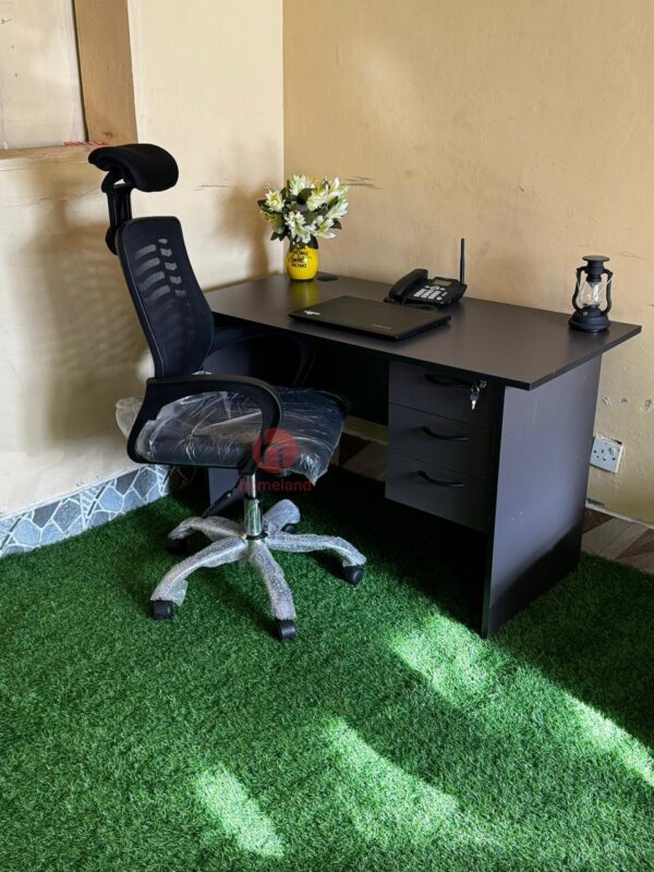 1200mm Office Desk with Ergonomic Headrest Chair for Comfortable and Supportive Workspaces
