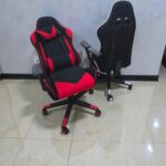 Black and Red Gaming Chair with Ergonomic Support for Comfortable Gaming and Office Use